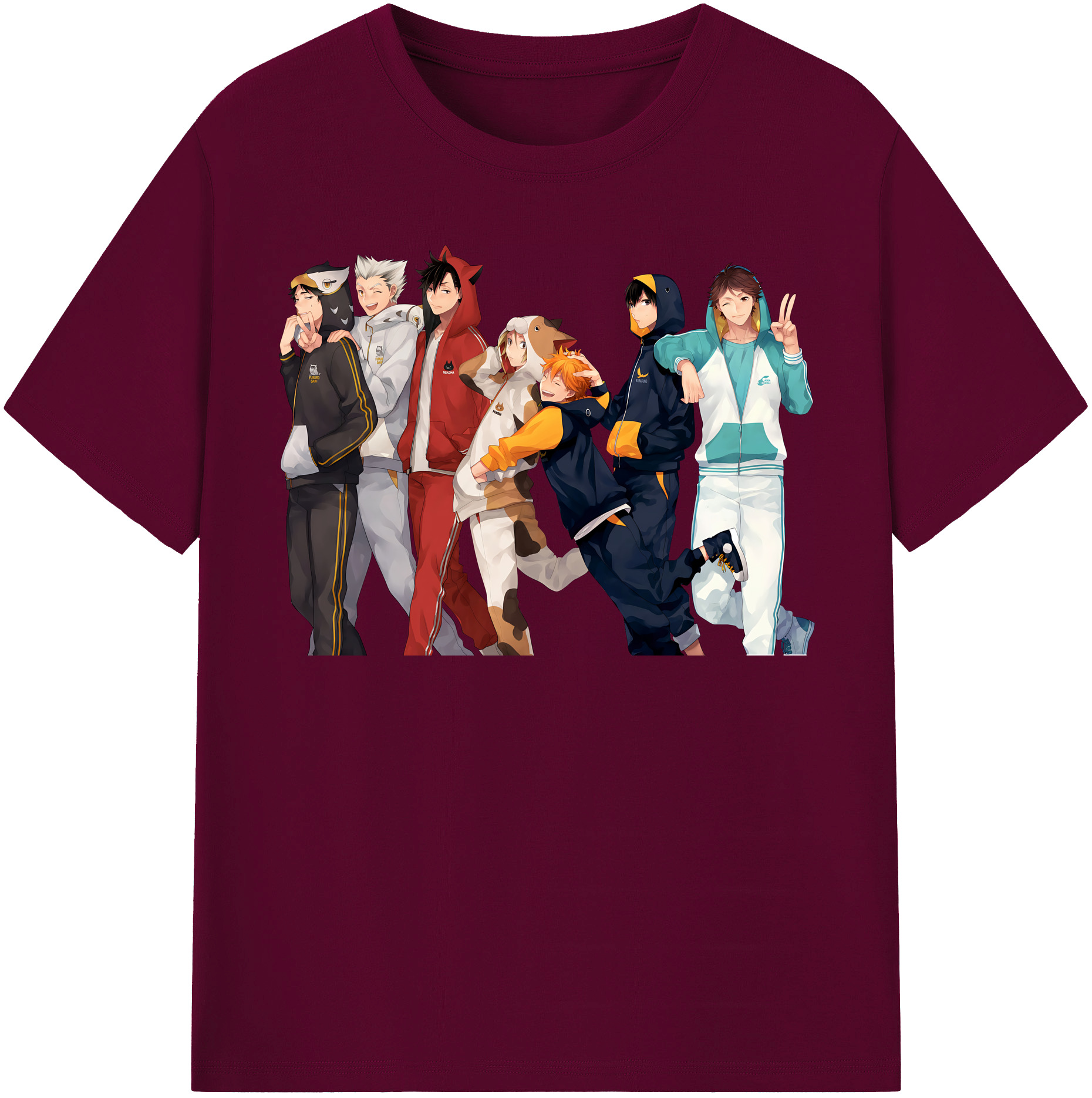 （画像用） ハイキュー!! Haikyu!! レディースカジュアルプリントTシャツ（綿100％）